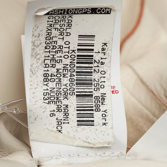 Marni R/15 Peach Leather Tulip-Print Jacket - Picture 11 of 12